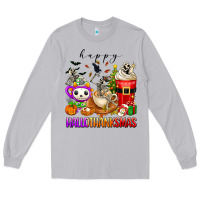 Moon Dust happy hallothanksmas skeleton coffee cups Long Sleeve Tee - texasbilliewilder