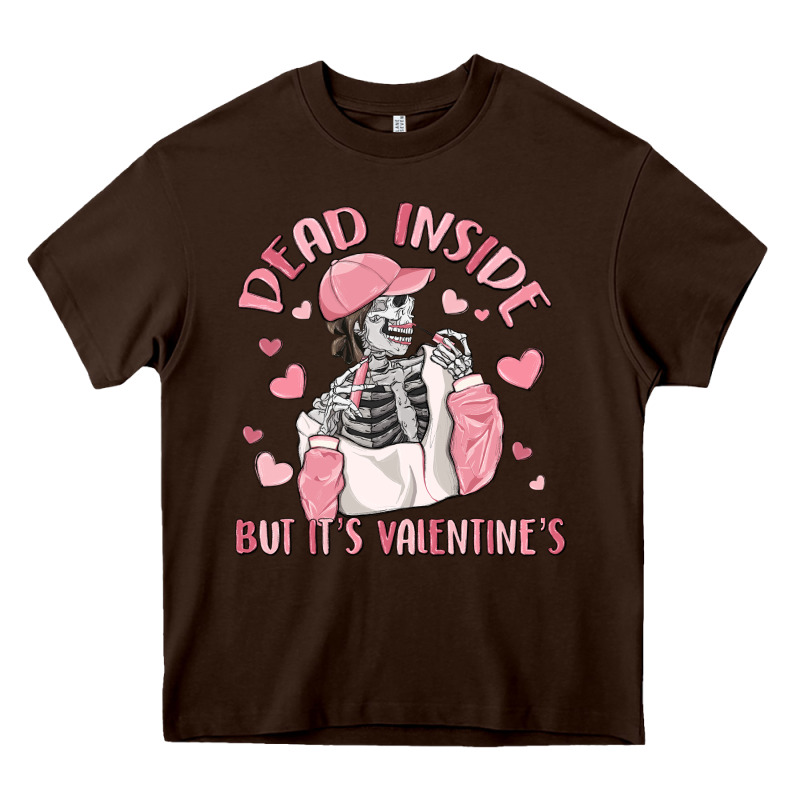 Dead Inside But It's Valentine's Heavy Core Tee by MaliasSmallBusiness | Teevron
