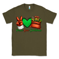 Army Green peace love Christmas Santa Claus hand Classic Tee - Jasminsmagicworld
