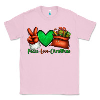 Bubblegum Pink peace love Christmas Santa Claus hand Classic Tee - Jasminsmagicworld