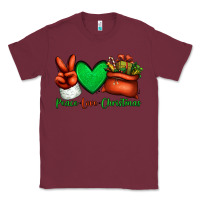 Burgundy peace love Christmas Santa Claus hand Classic Tee - Jasminsmagicworld