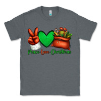 Charcoal Heather peace love Christmas Santa Claus hand Classic Tee - Jasminsmagicworld