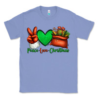 Colony Blue peace love Christmas Santa Claus hand Classic Tee - Jasminsmagicworld