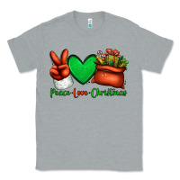 Heather Grey peace love Christmas Santa Claus hand Classic Tee - Jasminsmagicworld