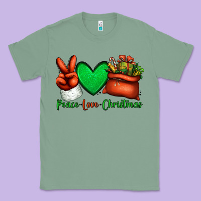 Peace Love Christmas Santa Claus Hand Classic Tee Designed By Jasminsmagicworld