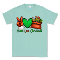 Seafoam peace love Christmas Santa Claus hand Classic Tee - Jasminsmagicworld