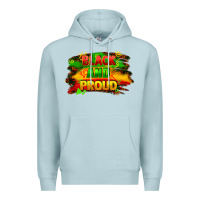 Blue Mist black and proud Premium Hoodie - FaDigitalArtStudio