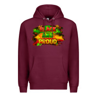 Burgundy black and proud Premium Hoodie - FaDigitalArtStudio