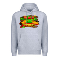Heather Grey black and proud Premium Hoodie - FaDigitalArtStudio