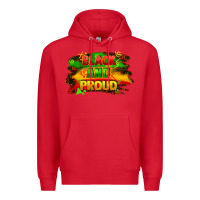 Red black and proud Premium Hoodie - FaDigitalArtStudio