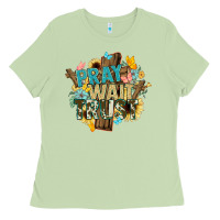 Matcha pray wait trust crosses christian Ladies Tee - NancyCooperArtShop