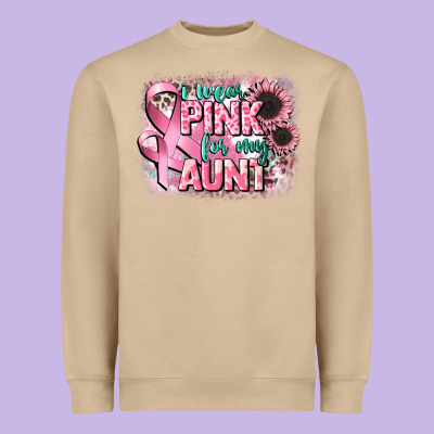 I Wear Pink For My Aunt Heavyweight Sweatshirt Designed By Cowgirlartshop