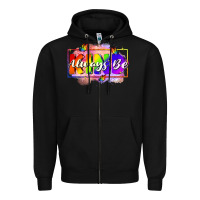 Black Always be kind Zipper Hoodie - FaDigitalArtStudio