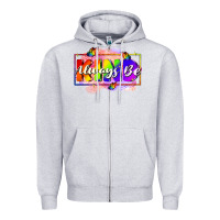 Heather Grey Always be kind Zipper Hoodie - FaDigitalArtStudio