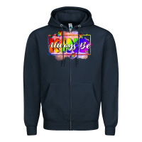 Navy Always be kind Zipper Hoodie - FaDigitalArtStudio
