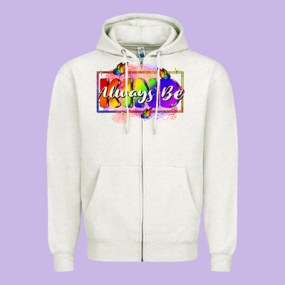 Always Be Kind Zipper Hoodie Designed By Fadigitalartstudio