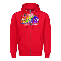 Red Always be kind Zipper Hoodie - FaDigitalArtStudio