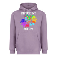 Lavender Different Not Less Daisy Autism Puzzle Heavyweight Hoodie - CowhideDigitalArt