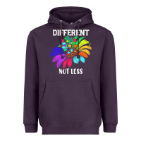 Plum Different Not Less Daisy Autism Puzzle Heavyweight Hoodie - CowhideDigitalArt