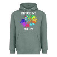 Sage Different Not Less Daisy Autism Puzzle Heavyweight Hoodie - CowhideDigitalArt