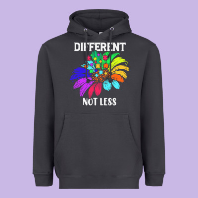 Different Not Less Daisy Autism Puzzle Heavyweight Hoodie Designed By Cowhidedigitalart