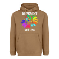 Toasted Coconut Different Not Less Daisy Autism Puzzle Heavyweight Hoodie - CowhideDigitalArt