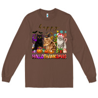 Chestnut happy hallothanksmas cats Long Sleeve Tee - texasbilliewilder