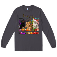 Smoke happy hallothanksmas cats Long Sleeve Tee - texasbilliewilder