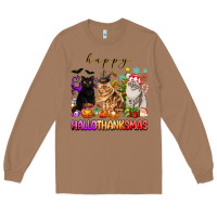 Toasted Coconut happy hallothanksmas cats Long Sleeve Tee - texasbilliewilder