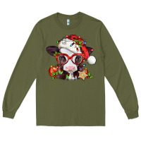 Army Green Christmas baby cow Long Sleeve Tee - Jasminsmagicworld