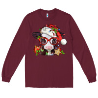 Burgundy Christmas baby cow Long Sleeve Tee - Jasminsmagicworld