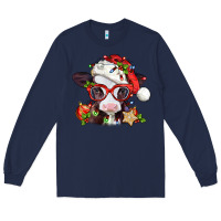 Navy Christmas baby cow Long Sleeve Tee - Jasminsmagicworld