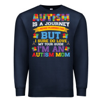 Navy lil autism mom Premium Sweatshirt - CowhideDigitalArt