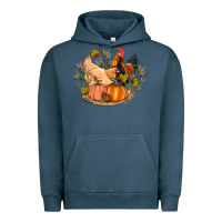 Pigment Midnight Navy fall coop animals pumpkin Urban Hoodie - Artiststas