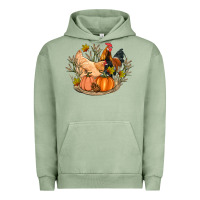 Pigment Oil Green fall coop animals pumpkin Urban Hoodie - Artiststas