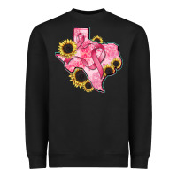 Black texas map breast cancer Heavyweight Sweatshirt - CowGirlArtShop