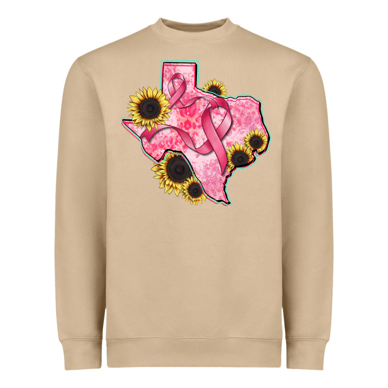 Texas Map Breast Cancer Heavyweight Sweatshirt by CowGirlArtShop | Teevron
