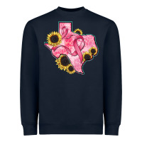Navy texas map breast cancer Heavyweight Sweatshirt - CowGirlArtShop