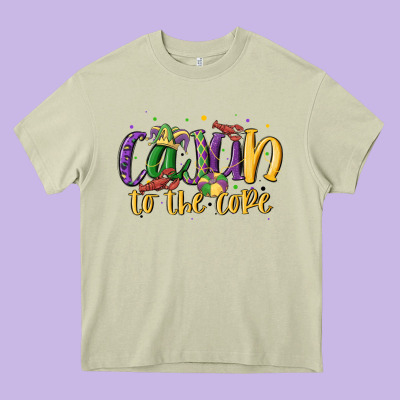 Cajun To The Core Heavy Core Tee Designed By Maliassmallbusiness