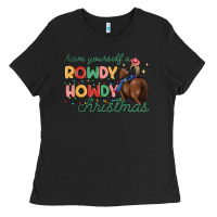 Have Yourself A Rowdy Howdy Christmas Ladies Tee | Teevron
