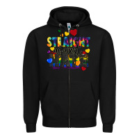 Black straight against hate Zipper Hoodie - FaDigitalArtStudio