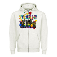 Oatmeal Heather straight against hate Zipper Hoodie - FaDigitalArtStudio