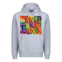 Heather Grey Pride love is love Premium Hoodie - FaDigitalArtStudio
