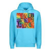 Ocean Blue Pride love is love Premium Hoodie - FaDigitalArtStudio