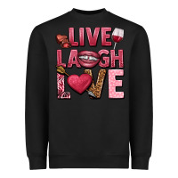 Black Live laugh love Valentine's Day Heavyweight Sweatshirt - HowdyJamesFarm