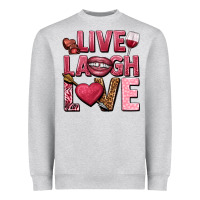Heather Grey Live laugh love Valentine's Day Heavyweight Sweatshirt - HowdyJamesFarm