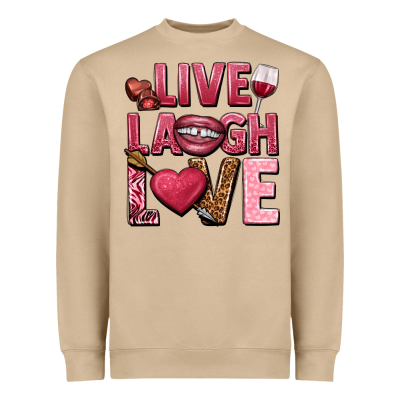 Live Laugh Love Valentine's Day Heavyweight Sweatshirt by HowdyJamesFarm | Teevron