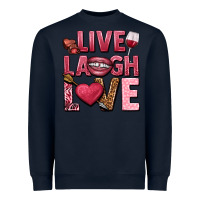 Navy Live laugh love Valentine's Day Heavyweight Sweatshirt - HowdyJamesFarm