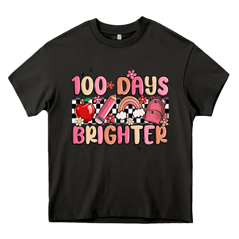 100 Days Brighter Heavy Core Tee by MaliasSmallBusiness | Teevron