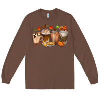 Chestnut Pumpkin Spice Coffee Cups Long Sleeve Tee - texasbilliewilder
